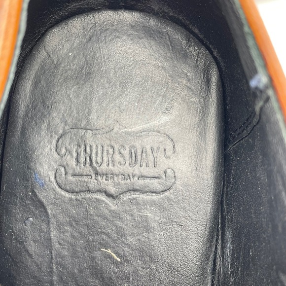 Thursday‎ Boot Company Wingtip Brogue Dress Shoes Leather Brown Mens Size 10 - Picture 3 of 10